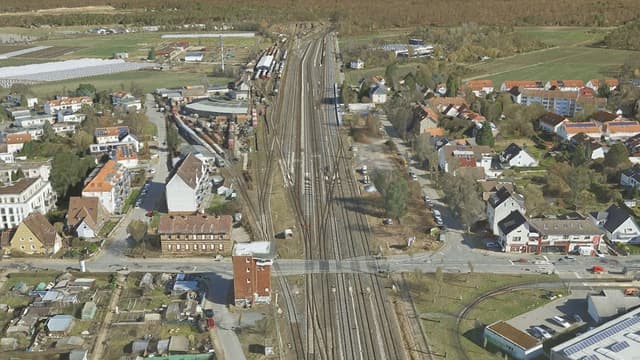 Ehemaliger Rangierbahnhof und Bahnbetriebswerk des Bahnhofs Darmstadt-Kranichstein