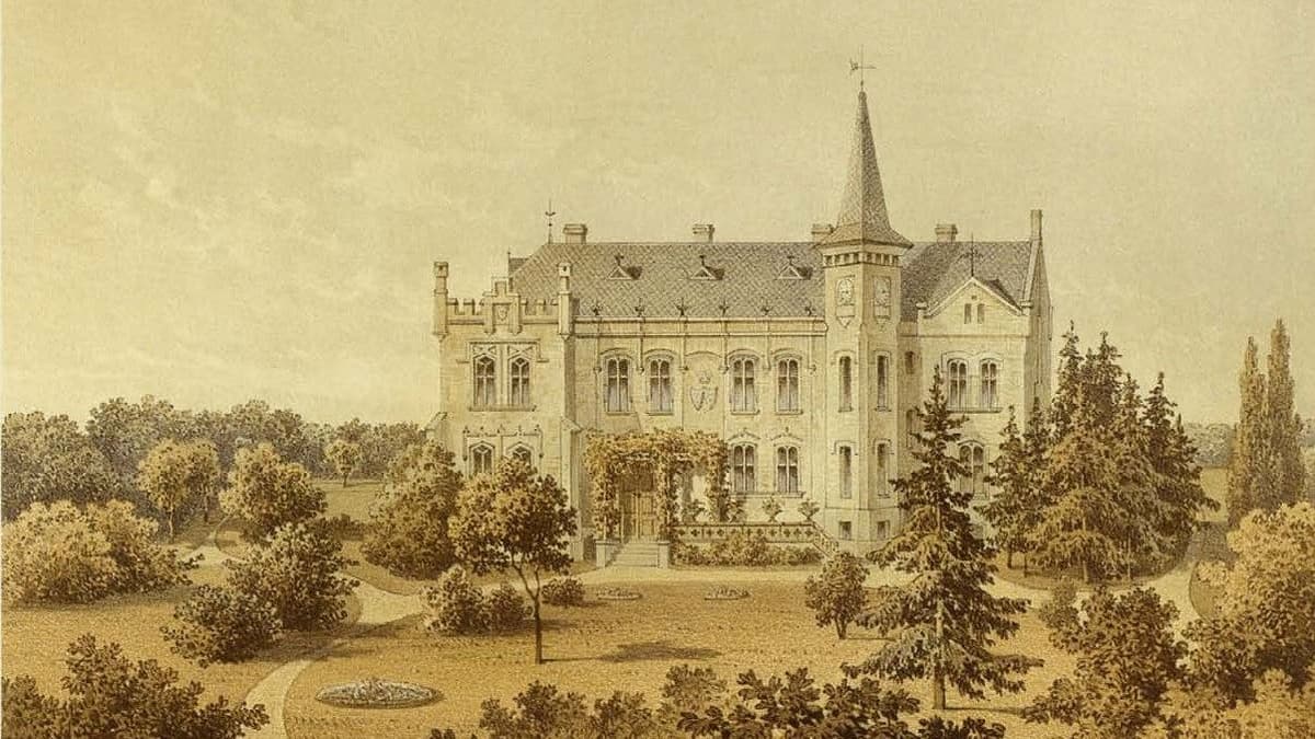 Haus Bögge, erbaut 1872, Lithographie