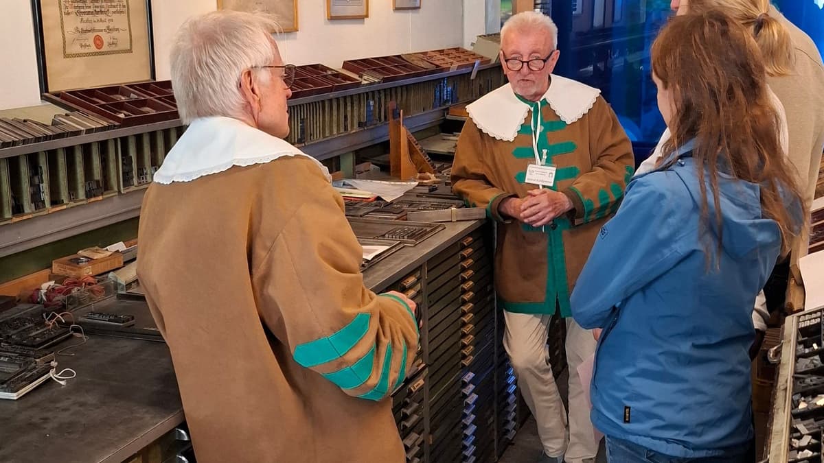 im Druckmuseum, Erklärungen zum Bleisatz
