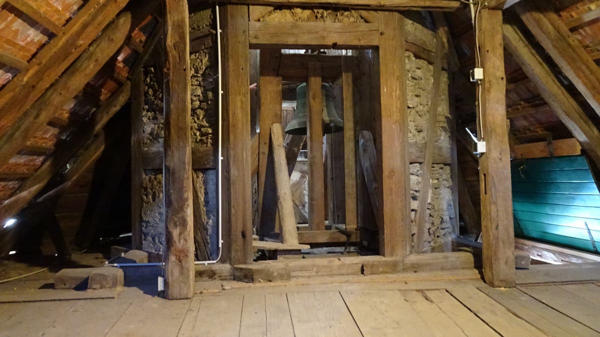 Rat- und Brauhaus Laasan: Rathausturm mit Glockenstuhl