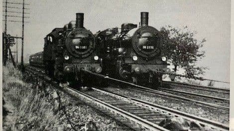 Die zu Tal fahrende Lokomotive in Erkrath Hochdahl um 1900