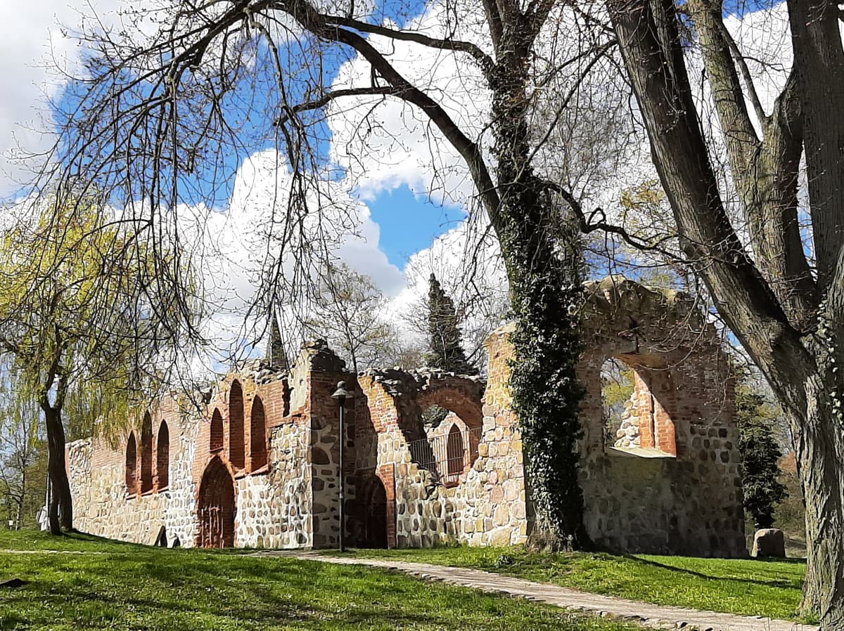 Frühling im Park um die Kirchruine