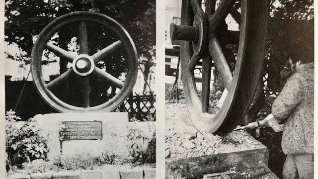 Denkmal zur Erinnerung an die Seilzuganlage in Erkrath; eingeweiht am 20.12.1938